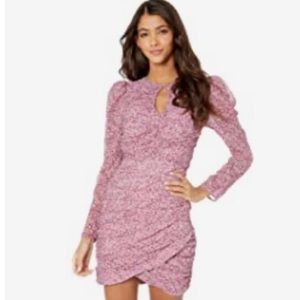 LIKE NEW BARDOT CHARLOTTE FLORAL RUCHED CREPE BODYCON DRESS SZ 10/L